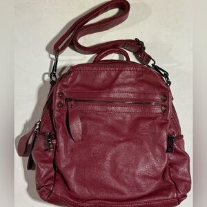Chic Maroon Vonxury Leather Backpack